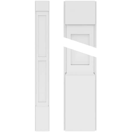 Two Equal Flat Panel PVC Pilaster W/Standard Capital & Base, 7W X 48H X 2P